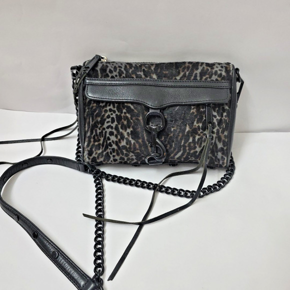 Rebecca Minkoff Handbags - Y2K Rebecca Minkoff Mini MAC Convertible Crossbody Bag Leopard Print Calf Hair